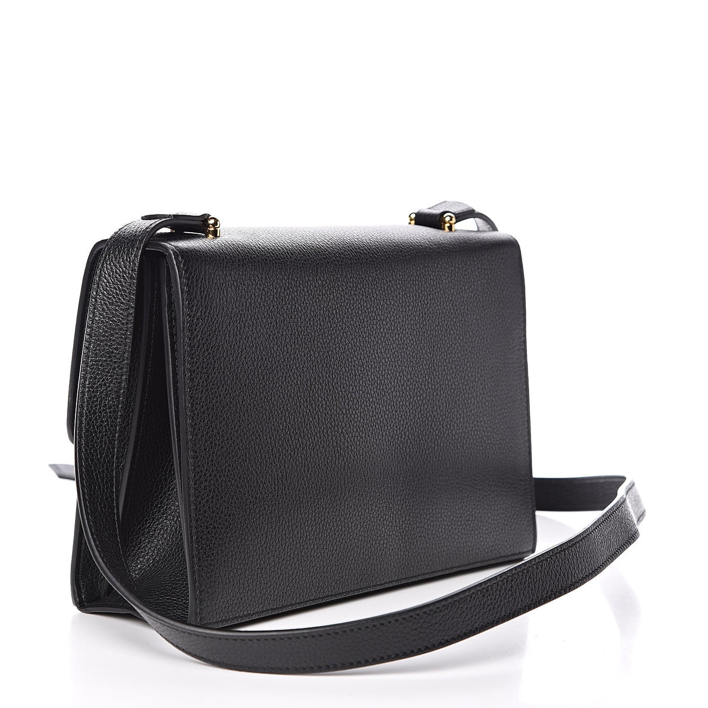 Grainy Calfskin Small Zumi Shoulder Bag Black