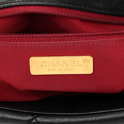 Chanel Goatskin Quilted Large Chanel 19 Flap Black 10 of 33