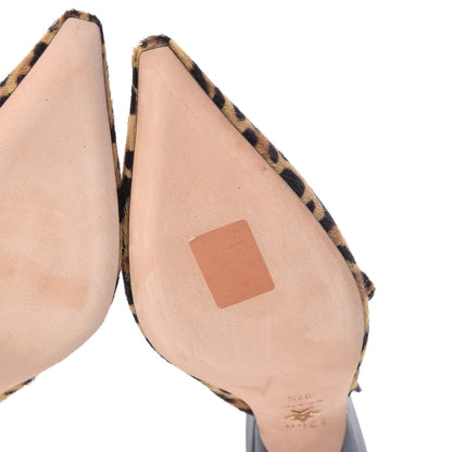 Christian Dior Calf Hair Lambskin Leopard Sweet D Slingback Pumps 37.5 8 of 11