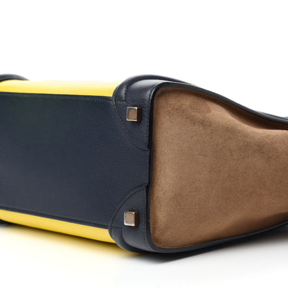 Celine Nubuck Grained Calfskin Micro Tri-Color Luggage Fluo Yellow 7 of 11