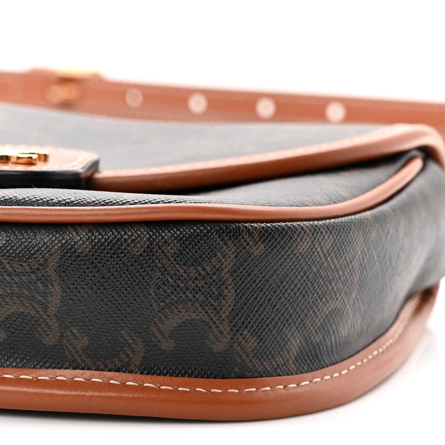 Celine Canvas Calfskin Triomphe Mini Besace Tan 10 of 11