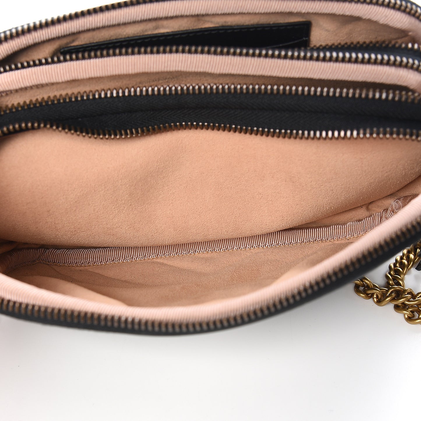 Calfskin Matelasse Mini GG Marmont Chain Crossbody Bag Black