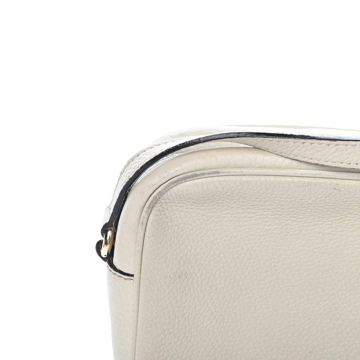 Pebbled Calfskin Small Soho Disco Bag Off White