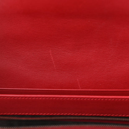 Gucci Calfskin Matelasse GG Marmont Chain Wallet Hibiscus Red 6 of 12