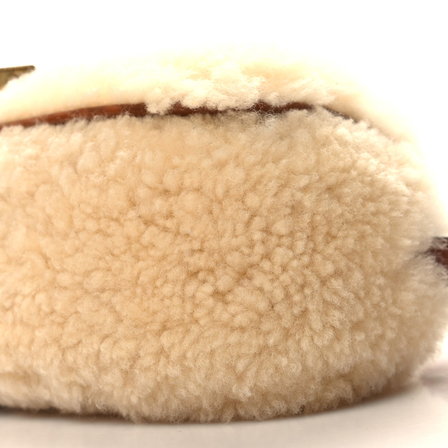 Shearling Smooth Calfskin Tabou Clutch on Strap Natural Tan