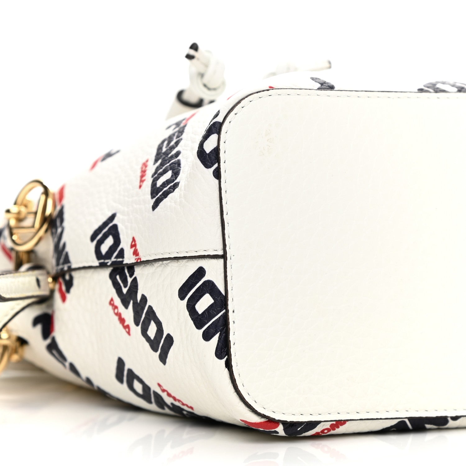 Fendi X FILA Vitello F is Fendi Mania Mini Mon Tresor Bucket Bag White 10 of 11