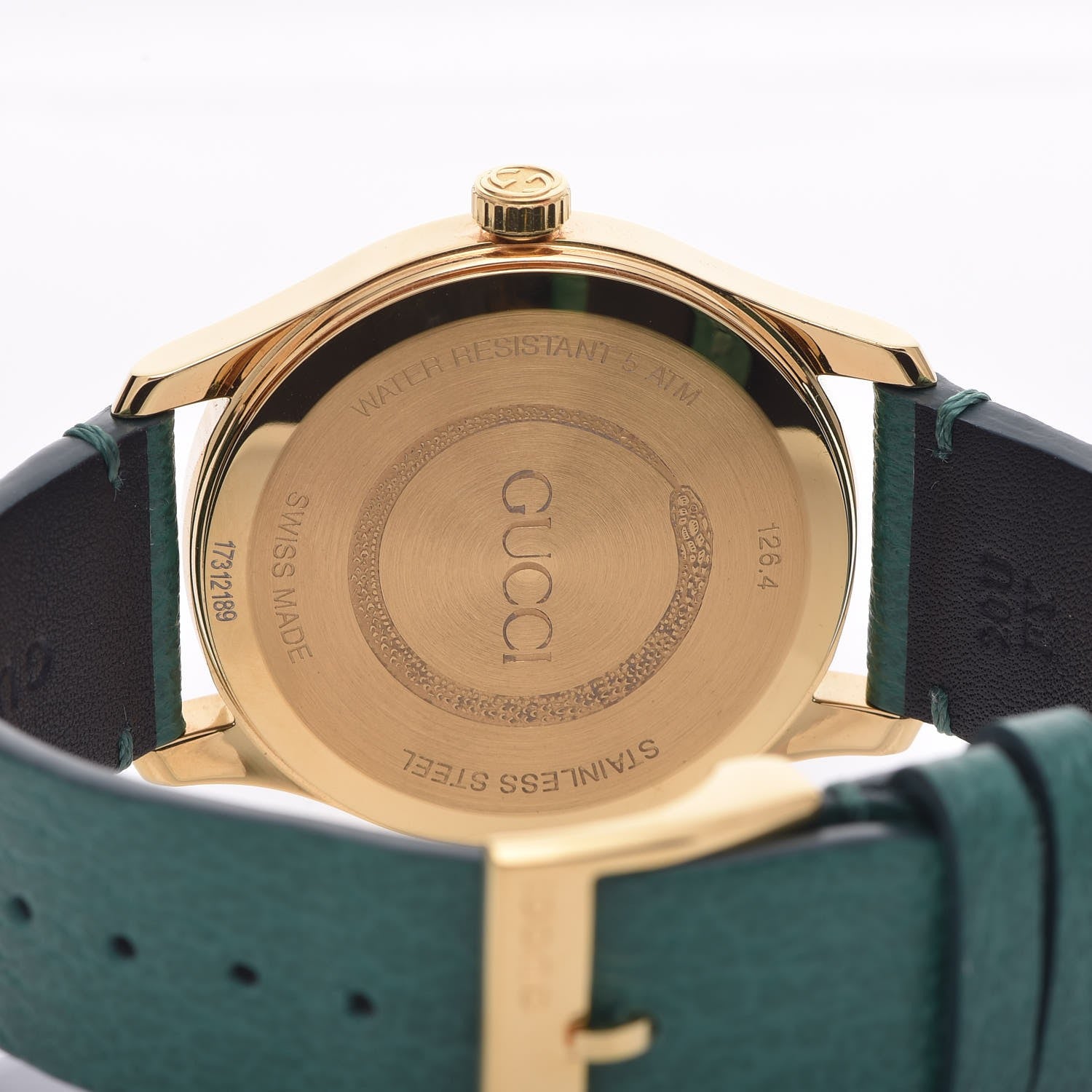 Gucci Stainless Steel Calfskin 38mm G-Timeless Bee Quartz Watch Green 5 of 8