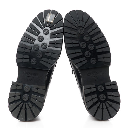 Chanel Calfskin Quilted CC Mocassin Loafers 37 Black 5 of 8
