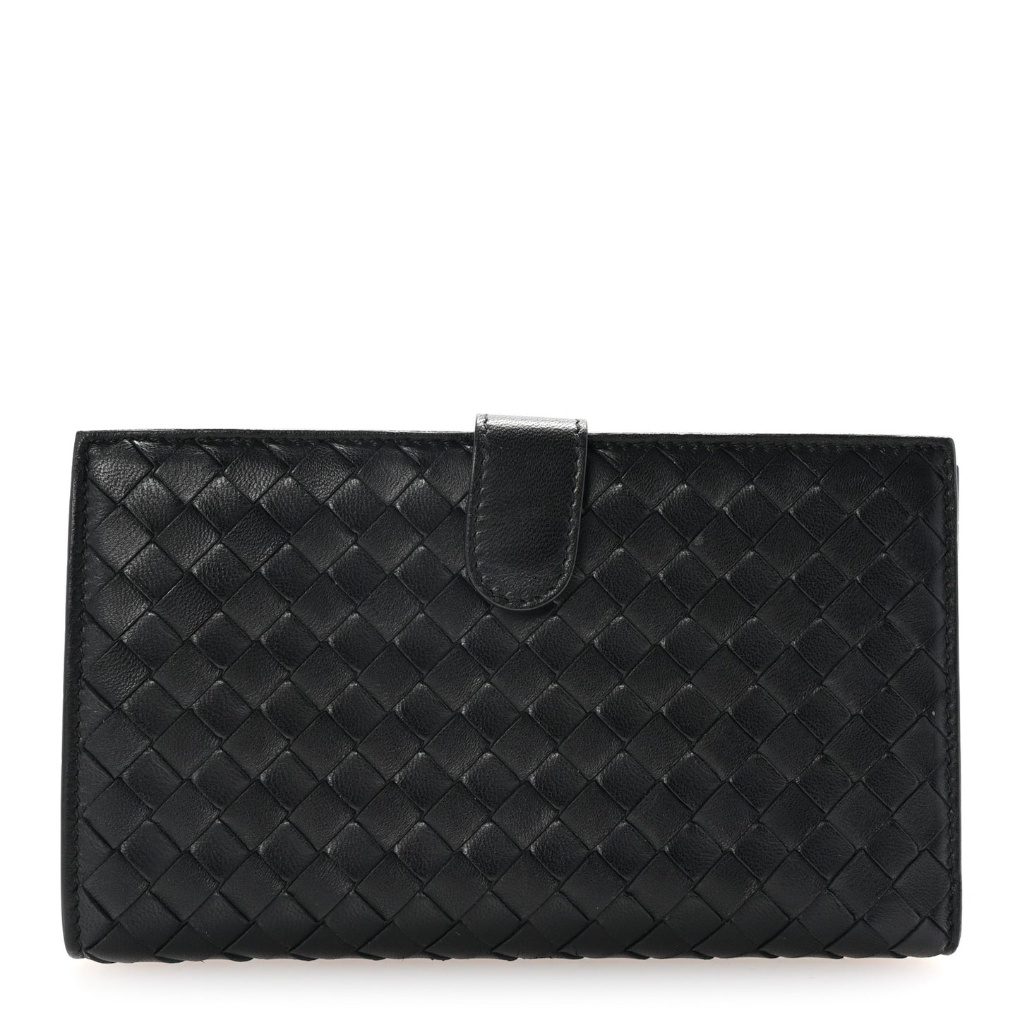 Nappa Intrecciato Continental Snap Wallet Black