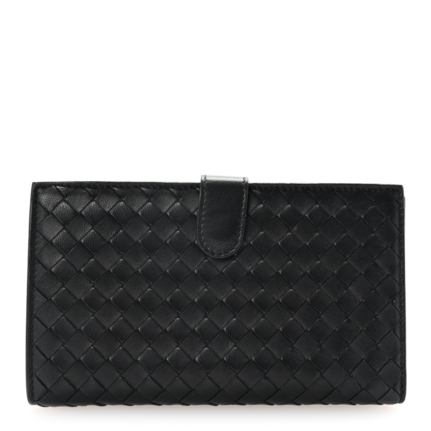 Bottega Veneta Nappa Intrecciato Continental Snap Wallet Black 1 of 9