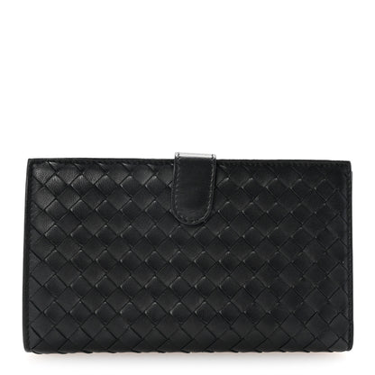 Bottega Veneta Nappa Intrecciato Continental Snap Wallet Black 1 of 9