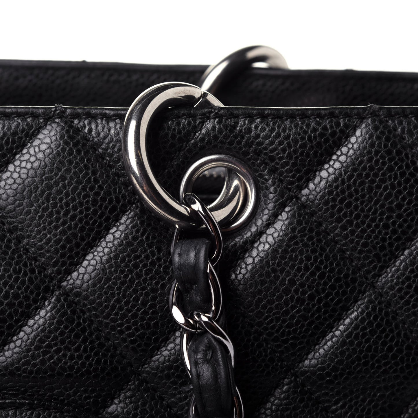 Caviar Quilted Grand Shopping Tote GST Black