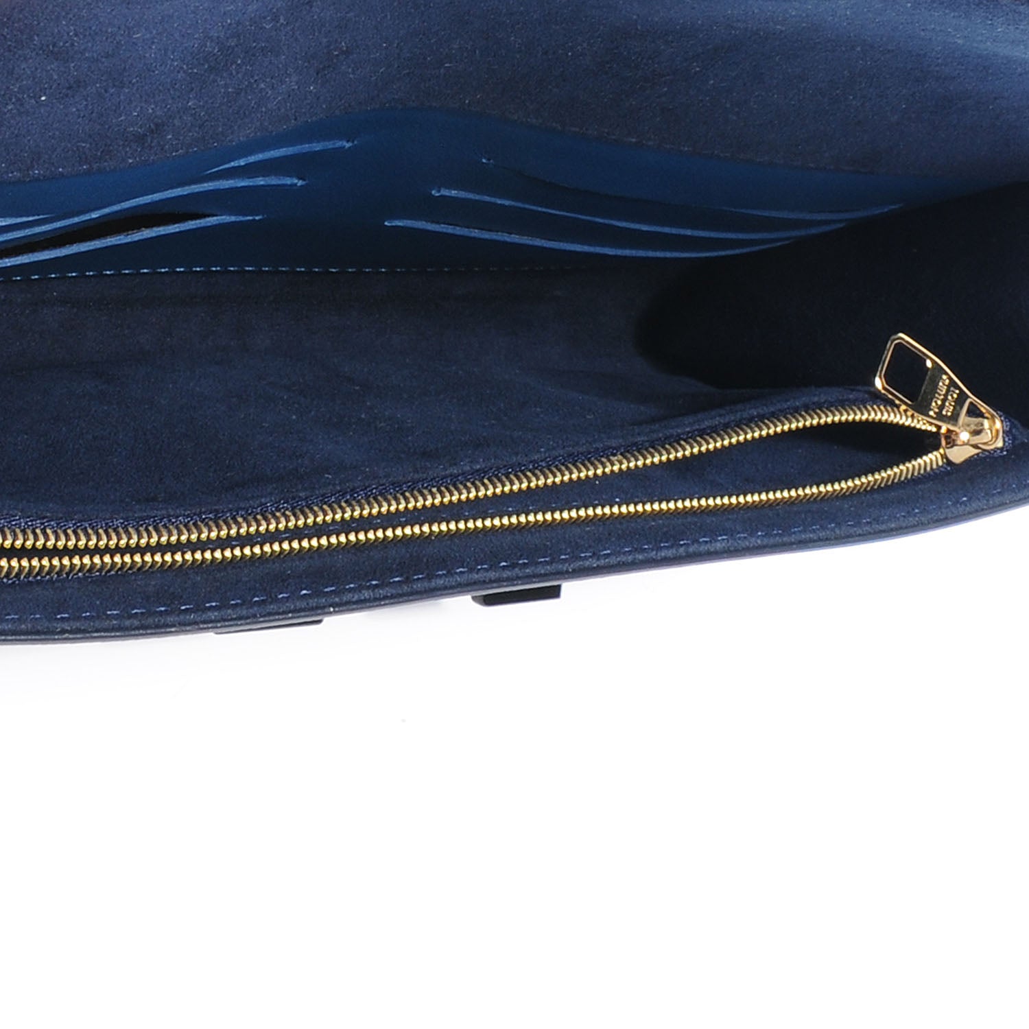Louis Vuitton Calfskin Louise Clutch Blue 6 of 8