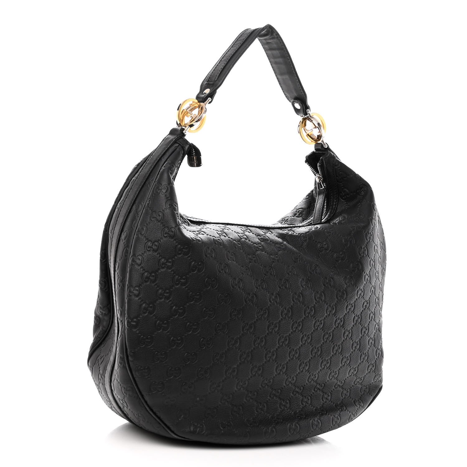 Gucci Guccissima Large GG Twins Hobo Black 4 of 12