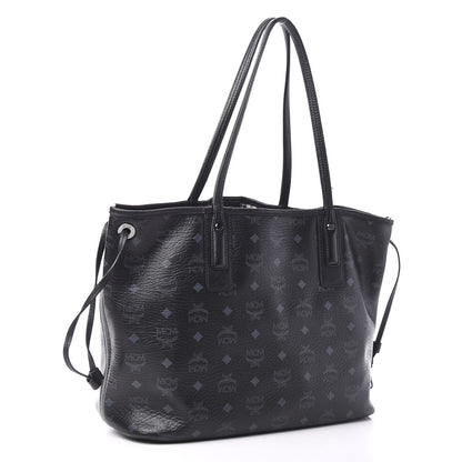 MCM Visetos Medium Liz Reversible Shopper Tote Black 3 of 18