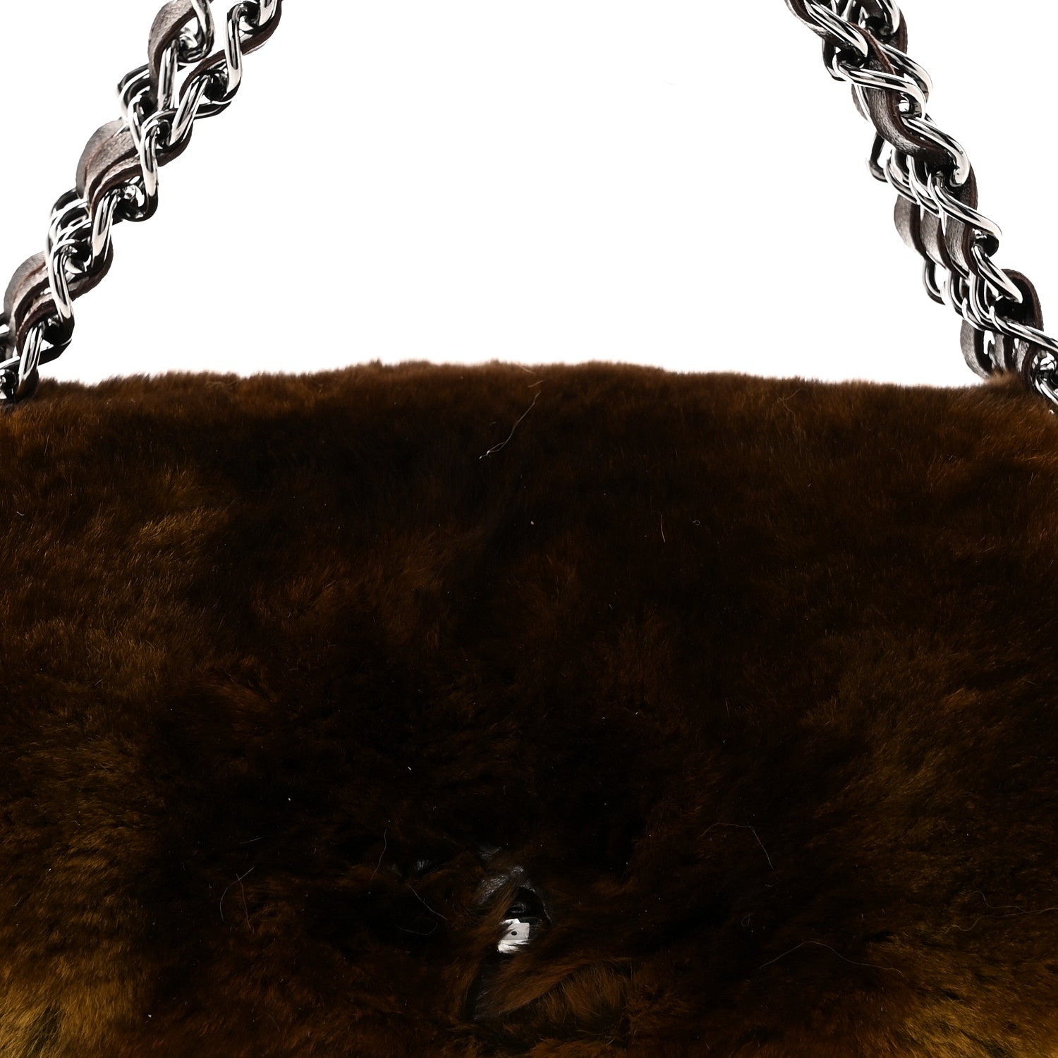 Chanel Rabbit Fur Chain Flap Brown 8 of 11