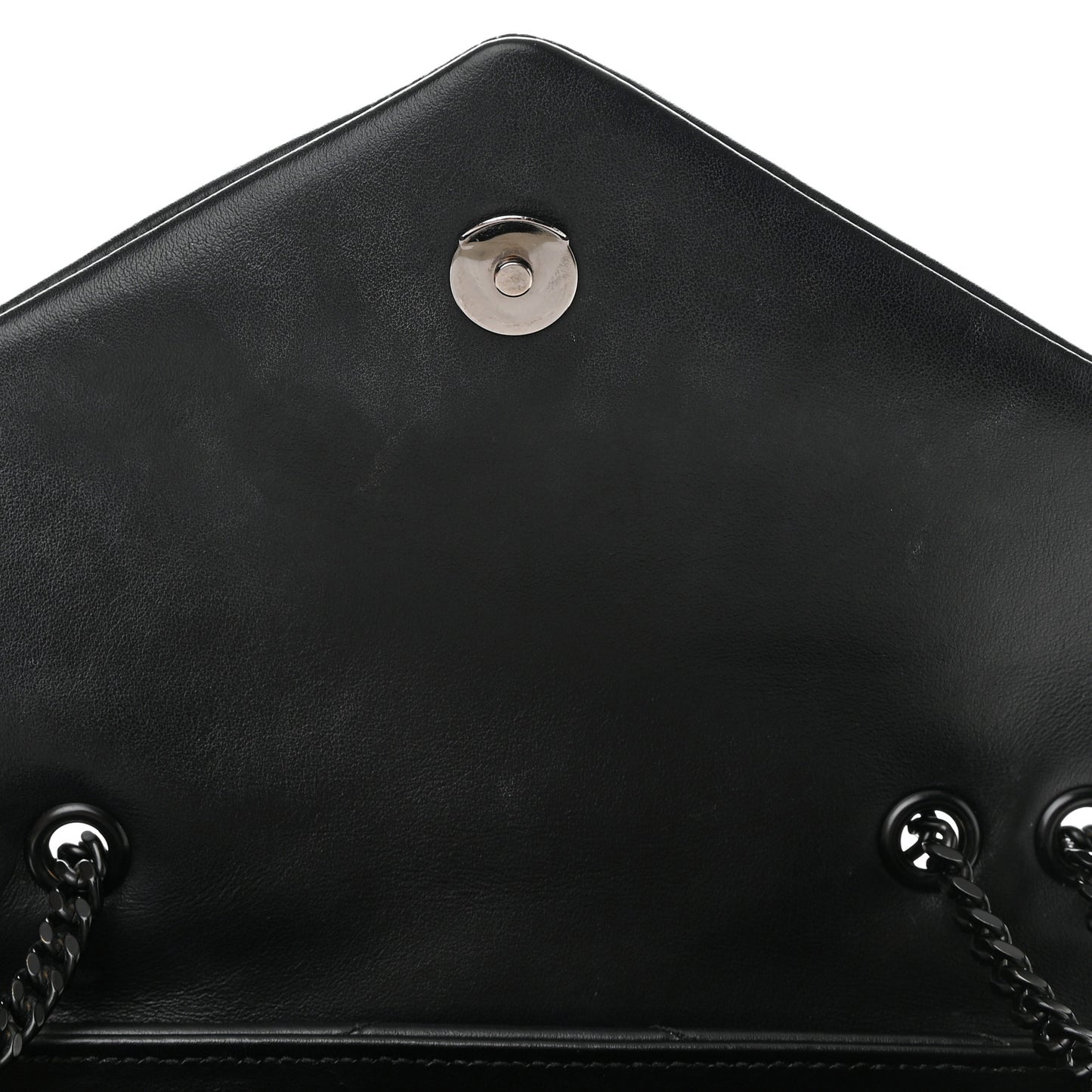 Calfskin Y Quilted Monogram Small Loulou Chain Satchel Black