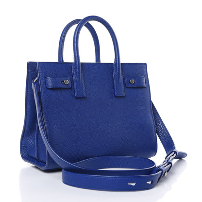 Saint Laurent Grained Calfskin Nano Supple Sac De Jour Flash Blue 3 of 12