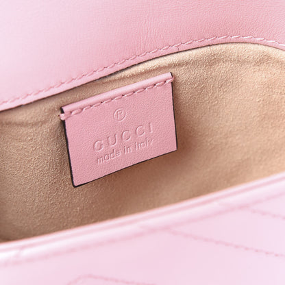Gucci Calfskin Matelasse Super Mini GG Marmont Shoulder Bag Wild Rose 8 of 12