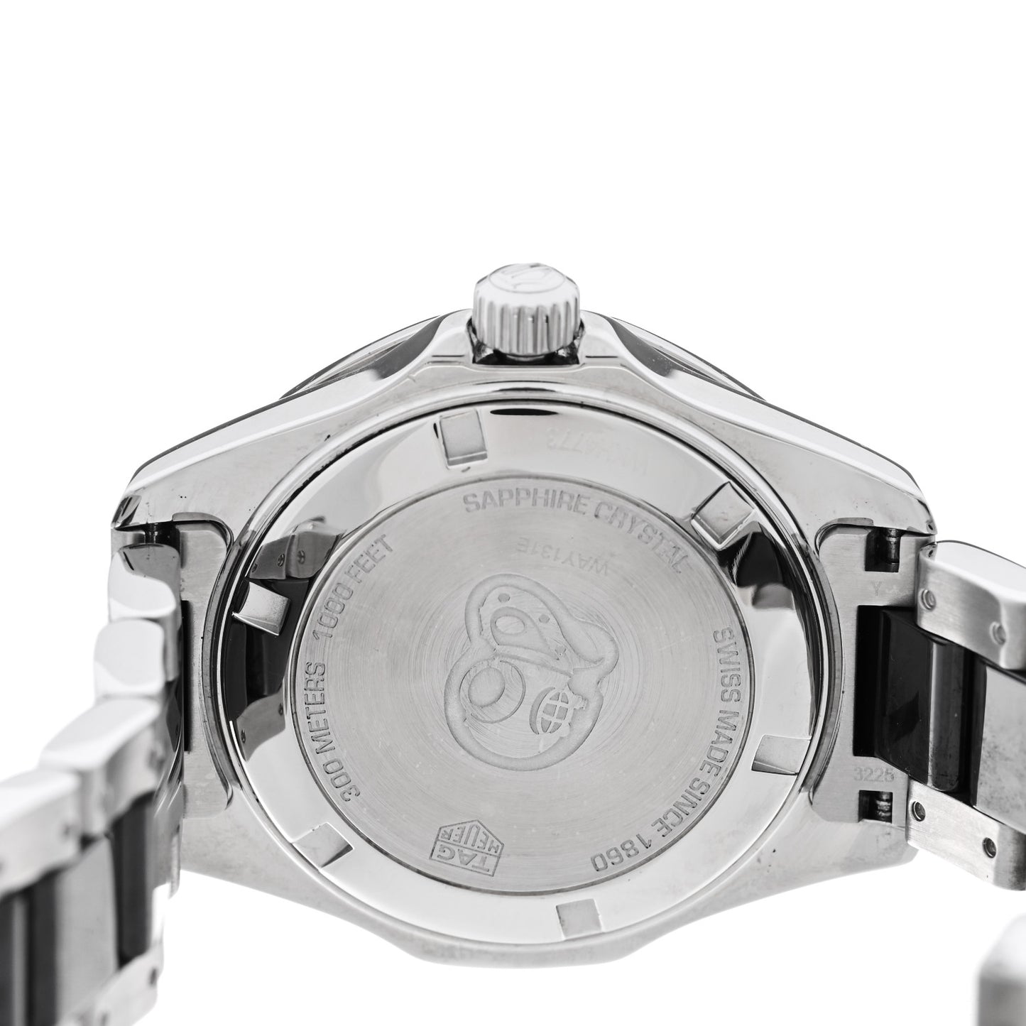 Stainless Steel Diamond Bezel 35mm Aquaracer Quartz Watch Black WAY131E