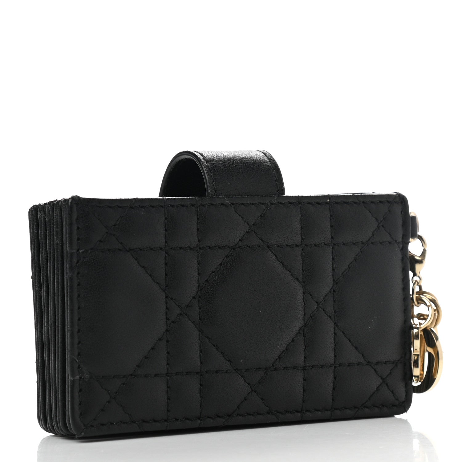 Christian Dior Lambskin Cannage Lady Dior 5-Gusset Card Holder Black 3 of 8
