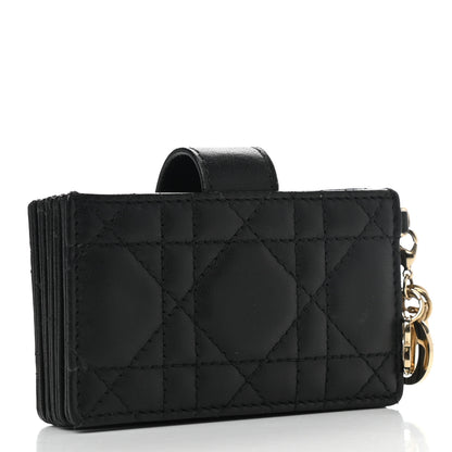 Christian Dior Lambskin Cannage Lady Dior 5-Gusset Card Holder Black 3 of 8