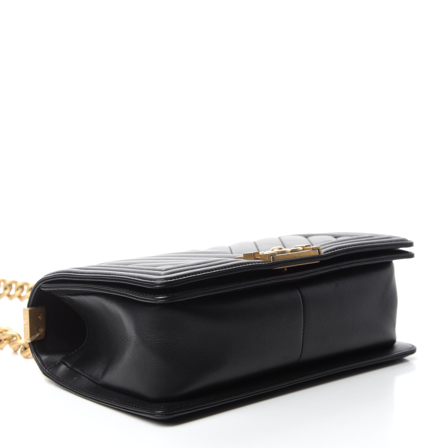 Chanel Lambskin Chevron Quilted Medium Boy Flap Black 4 of 13