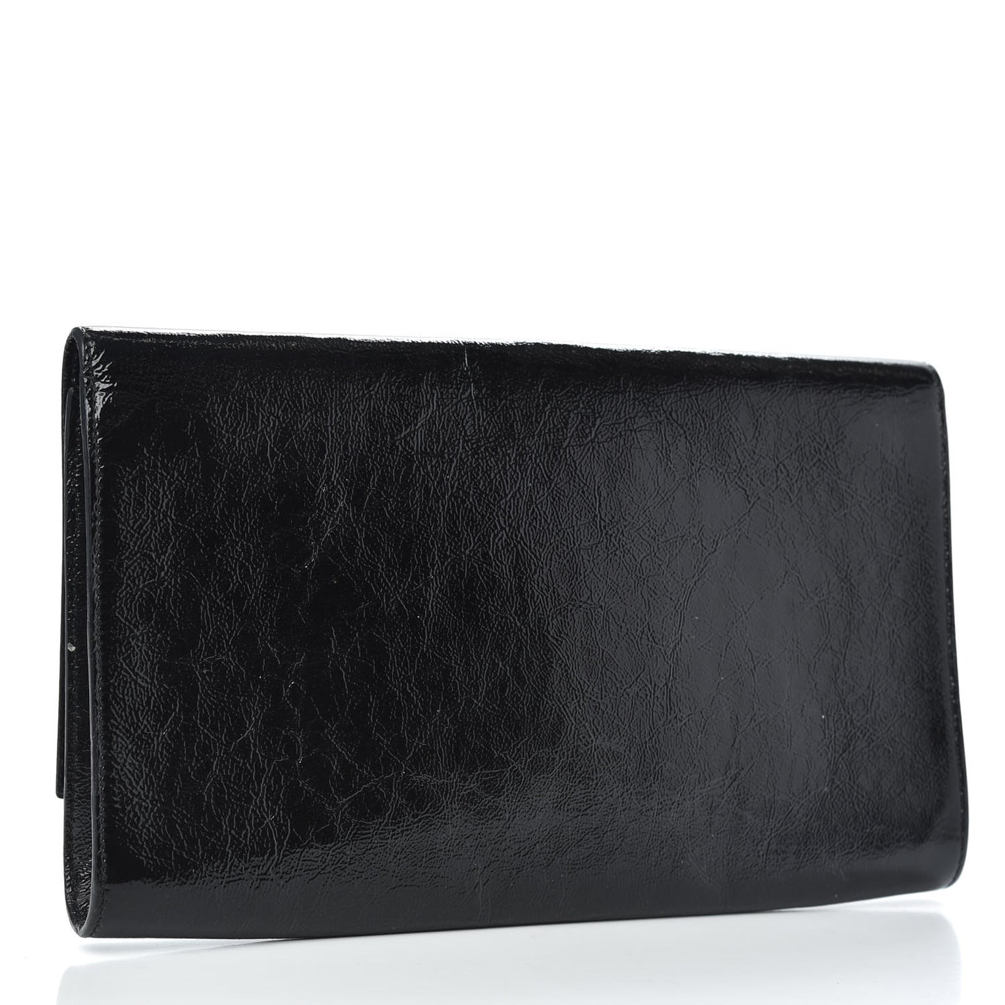 Textured Patent Monogram Large Belle De Jour Clutch Black