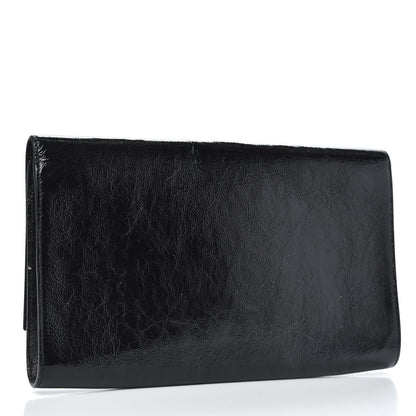 Saint Laurent Textured Patent Monogram Large Belle De Jour Clutch Black 3 of 7