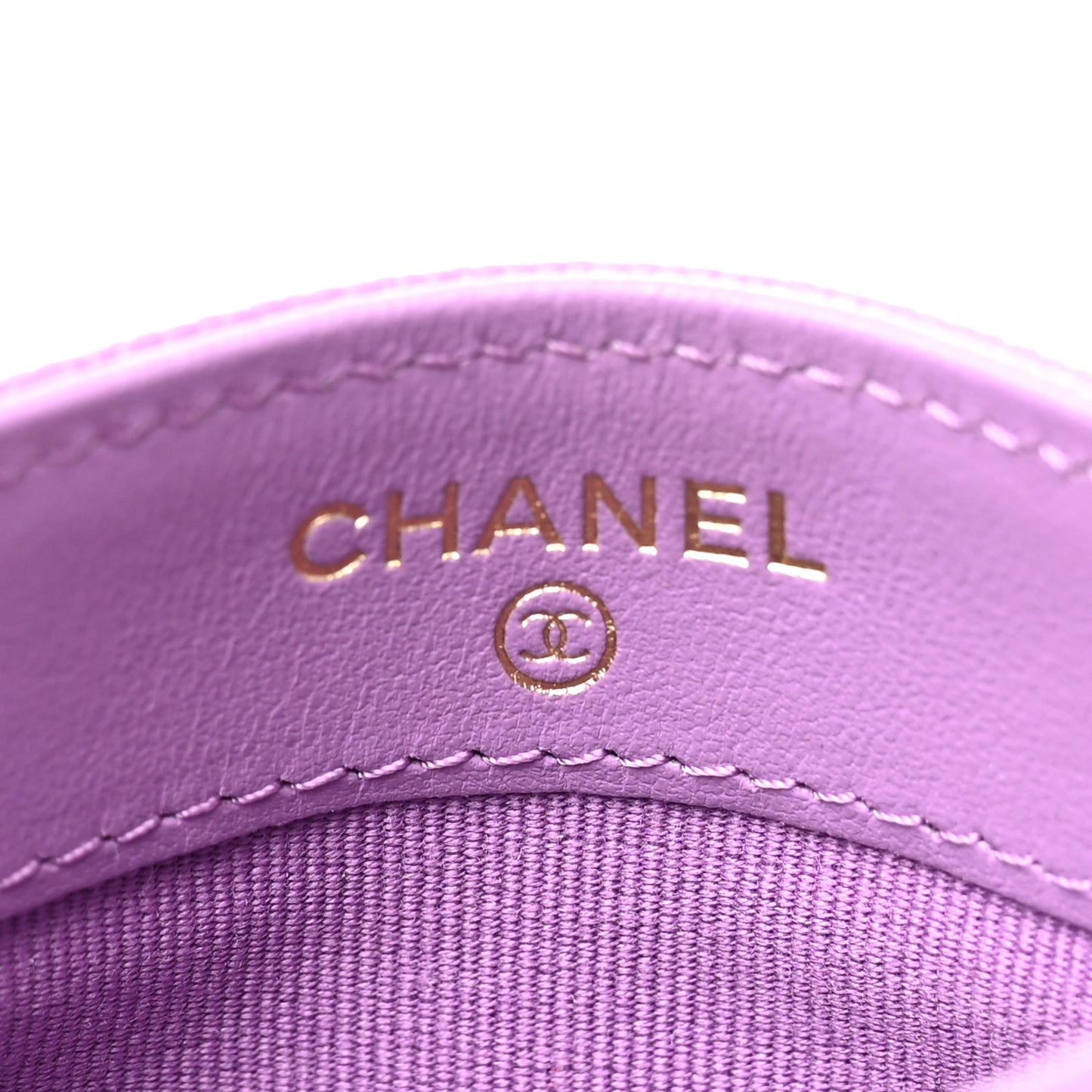 Caviar Quilted Card Holder Purple