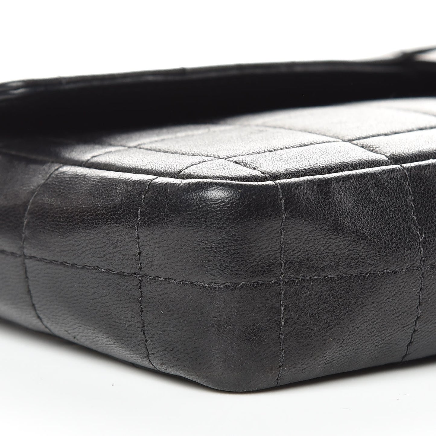 Lambskin East West Chocolate Bar Flap Black