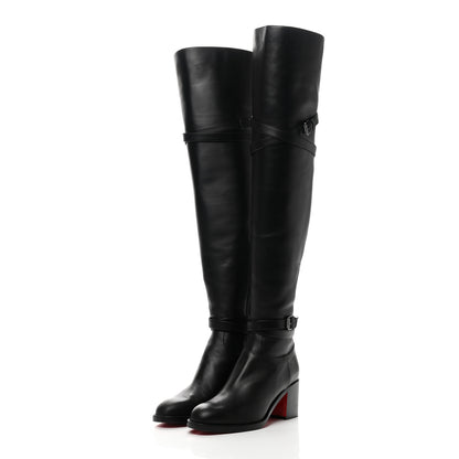 Christian Louboutin Calfskin Karialta 70 Over The Knee Boots 37.5 Black 3 of 11