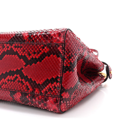 Fendi Snakeskin Shiny Nappa Mini Peekaboo Iconic Satchel 11 of 12