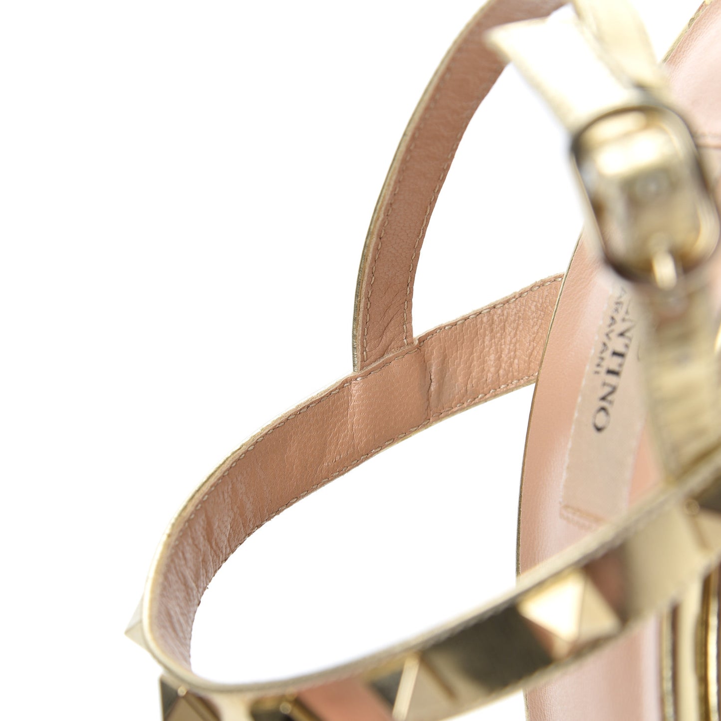 Metallic Calfskin Raffia Rockstud T-Strap Slingback Espadrille Wedge Sandals 39 Gold