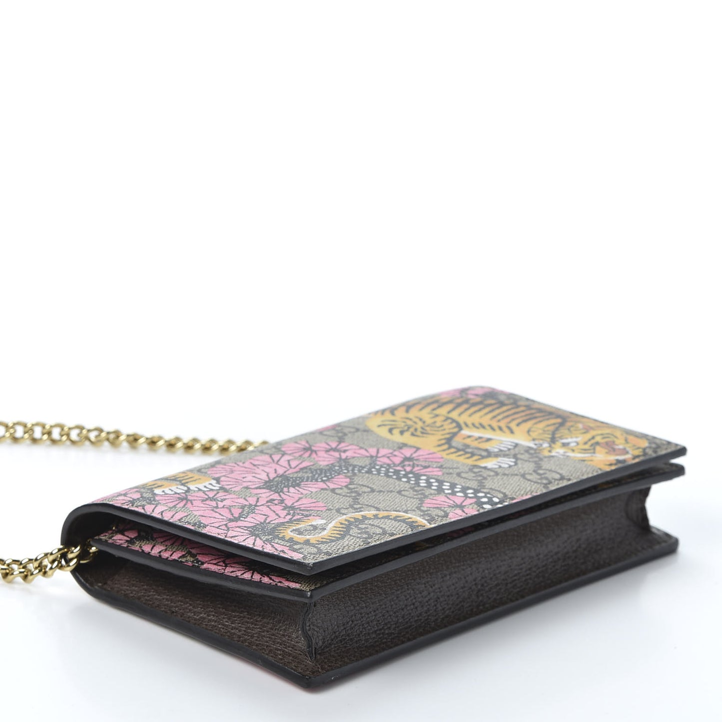 GG Supreme Monogram Bengal Chain Wallet Beige Pink