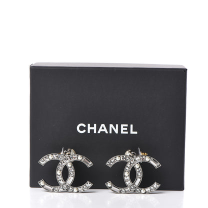 Chanel Crystal Baguette Pearl Bright Young Things CC Drop Earrings Silver 5 of 5
