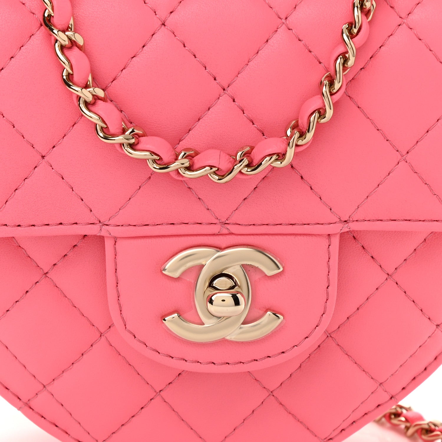 Chanel Lambskin Quilted CC In Love Heart Bag Pink 8 of 11