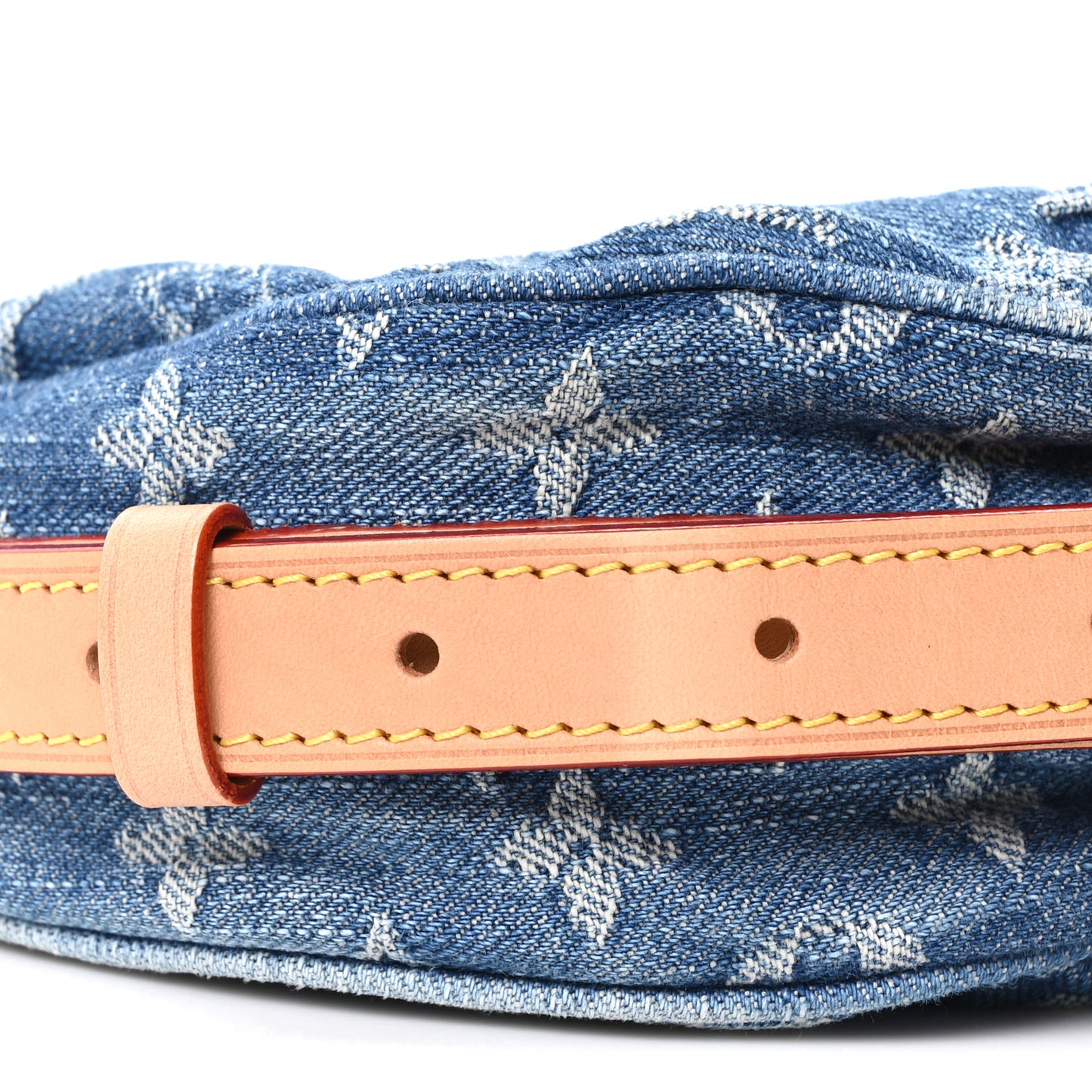 Monogram Denim Croissant MM Blue