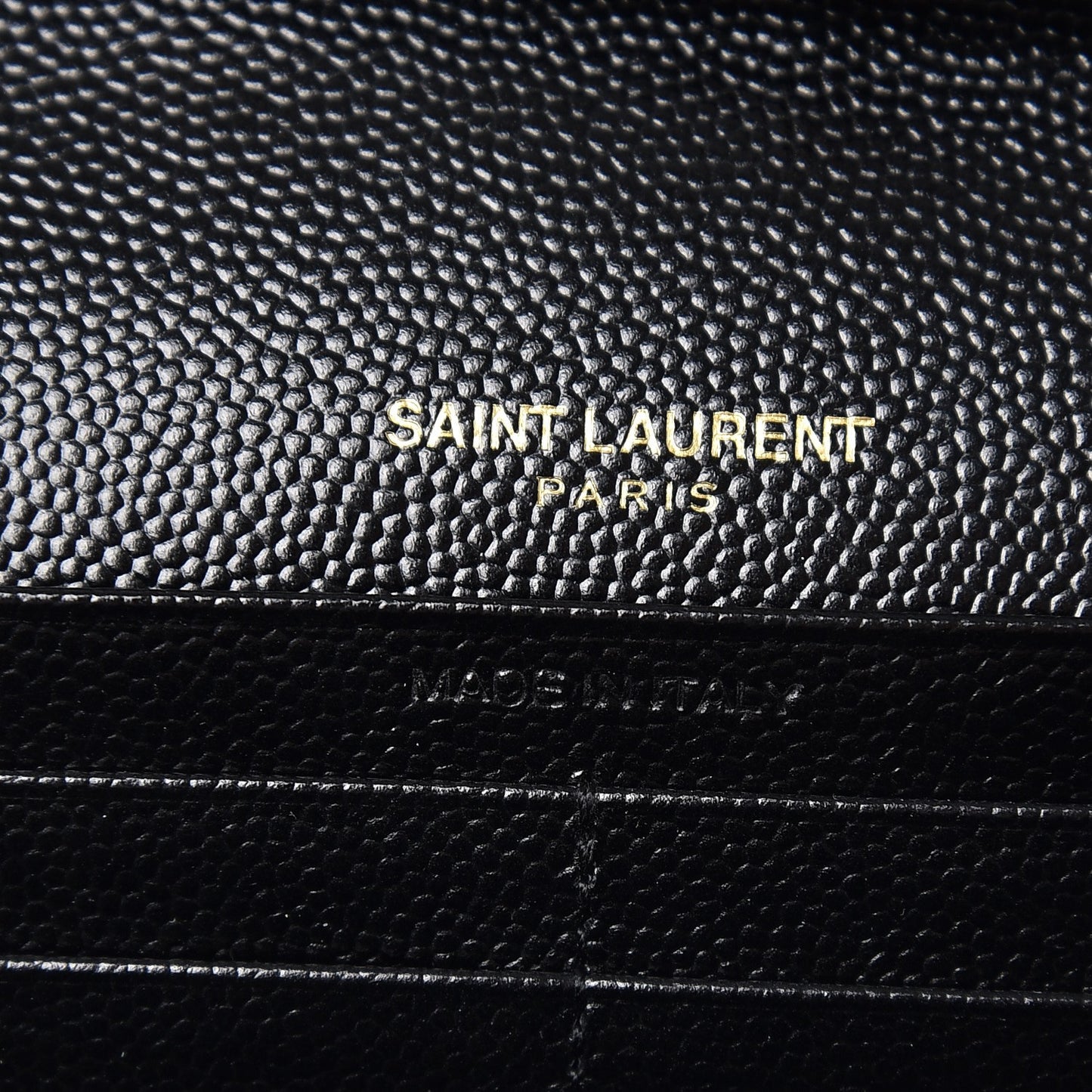 Grain De Poudre Matelasse Chevron Monogram Chain Wallet Black