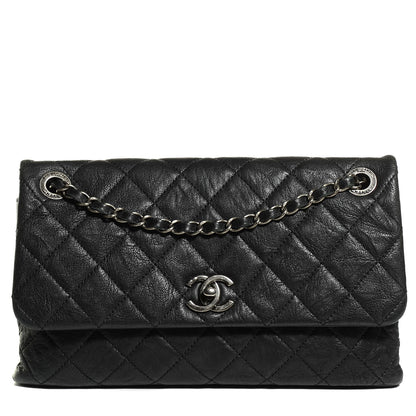 Chanel Goatskin Quilted Double Bag Flap Black 1 of 8