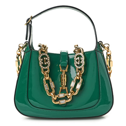 Gucci Patent Mini Jackie 1961 Crystal Hobo Emerald 1 of 10