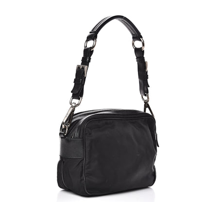 Prada Tessuto Nylon Saffiano Shoulder Bag Black 3 of 11