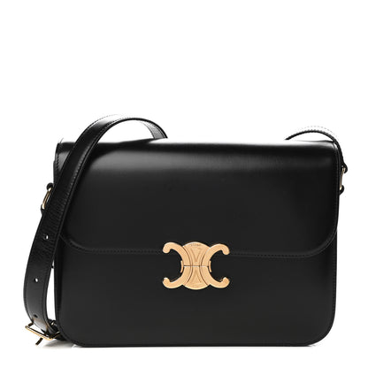 Celine Shiny Calfskin Medium Triomphe Black 1 of 4