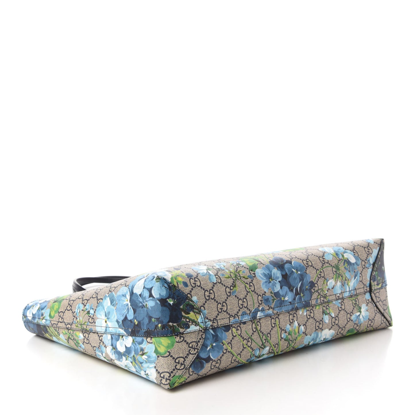 GG Supreme Monogram Blooms Medium Reversible Tote Beige Blue Navy