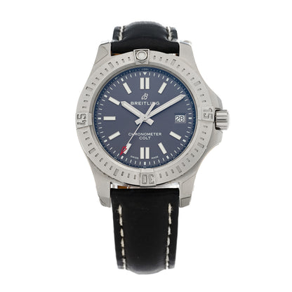 Breitling Stainless Steel Calfskin 41mm Chronomat Colt Automatic Watch Grey A17313 1 of 5