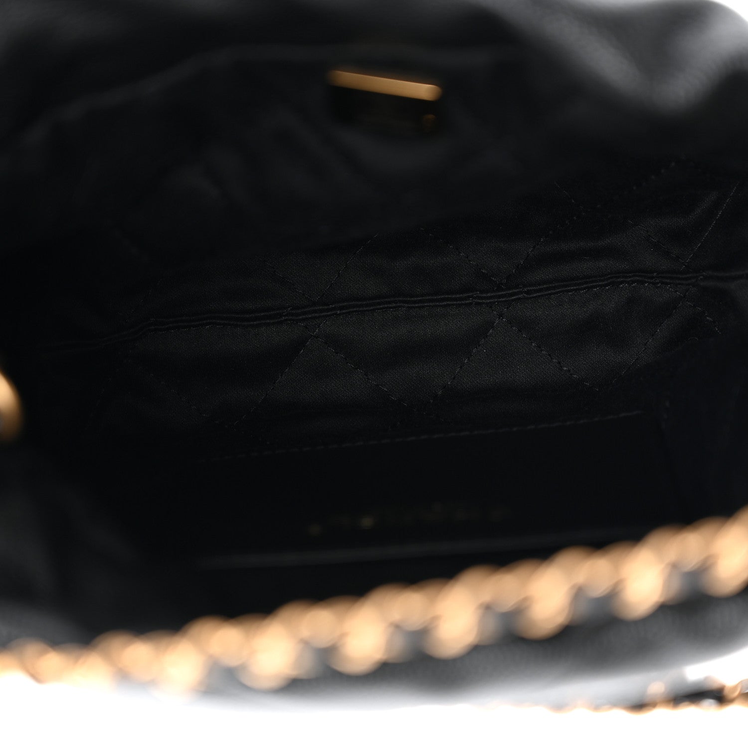Chanel Shiny Caviar Quilted Monochrome Mini Chanel 22 Black 5 of 10