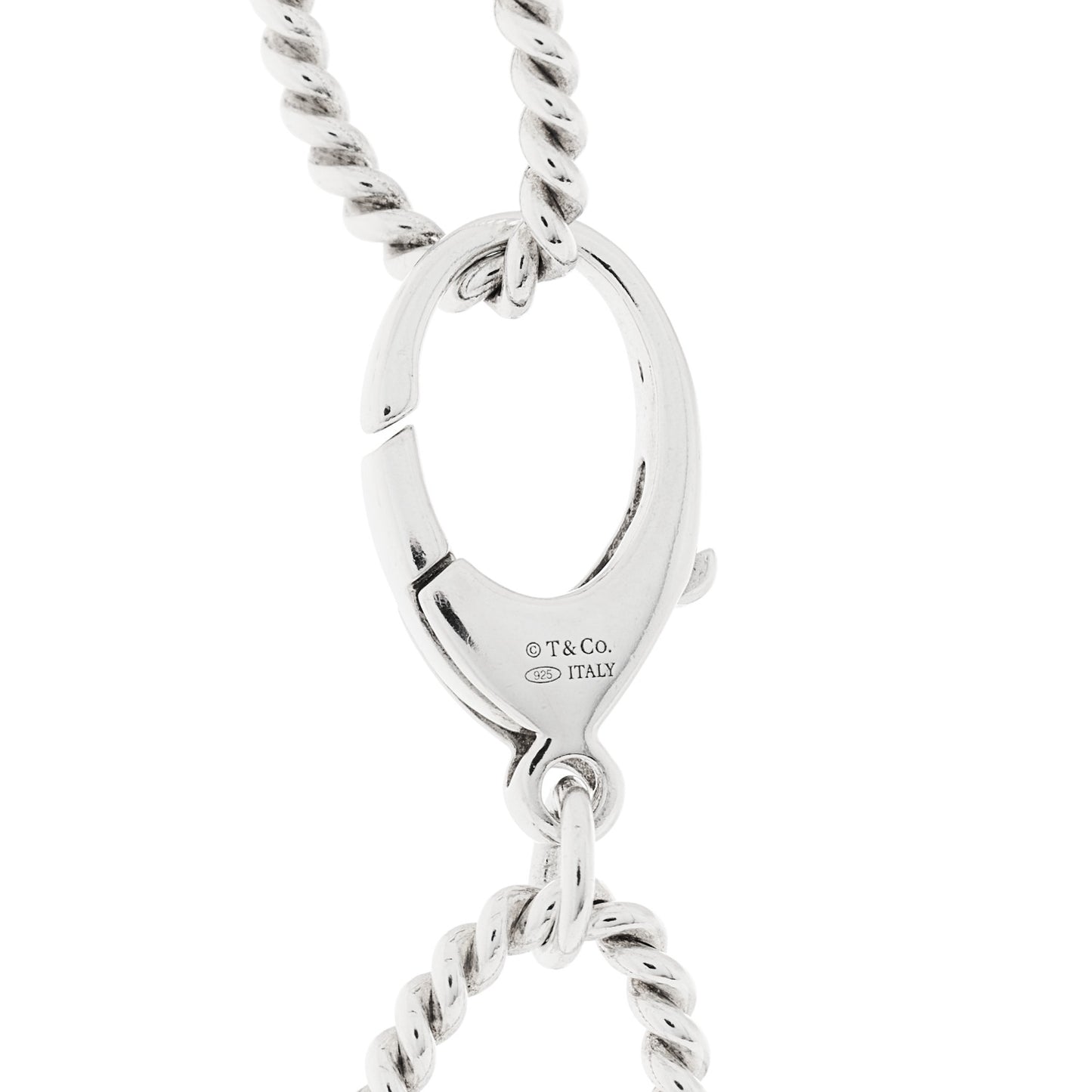 Sterling Silver Oval Twist Link Necklace