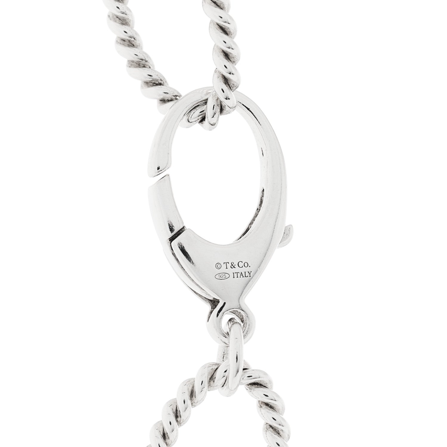 Tiffany Sterling Silver Oval Twist Link Necklace 4 of 5