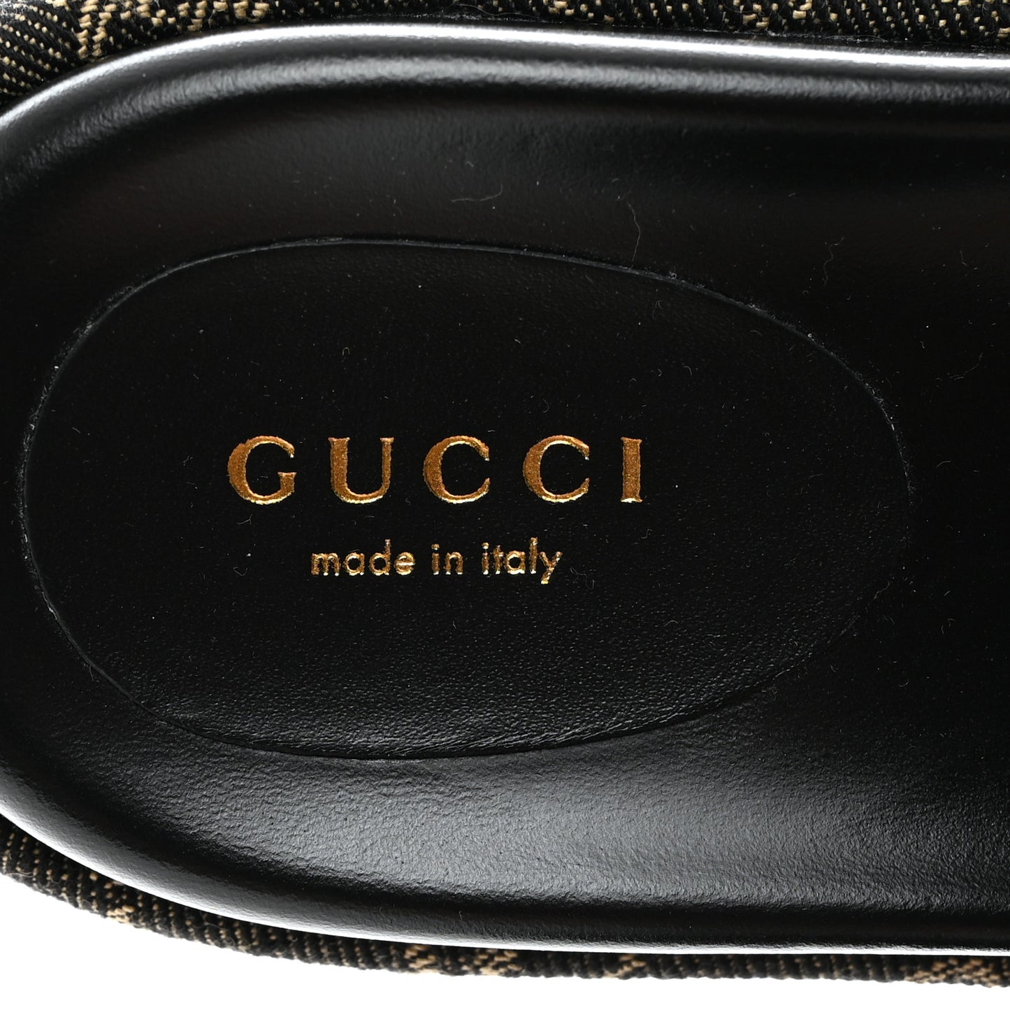 Jacquard Black Denim GG Monogram Angelina Platform 55mm Slide Sandals 36.5 Black Ivory