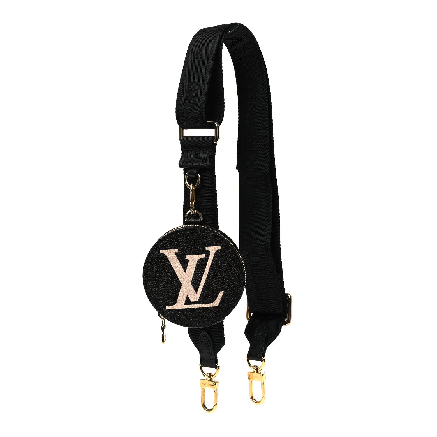 Louis Vuitton Nylon Empreinte Monogram Giant Bandouliere Strap with Coin Purse Black Beige 1 of 7